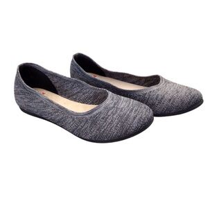 JELLYPOP Slip On Ballet Flats 6M Womens Gray Heathered Black Ladies Shoes Foam